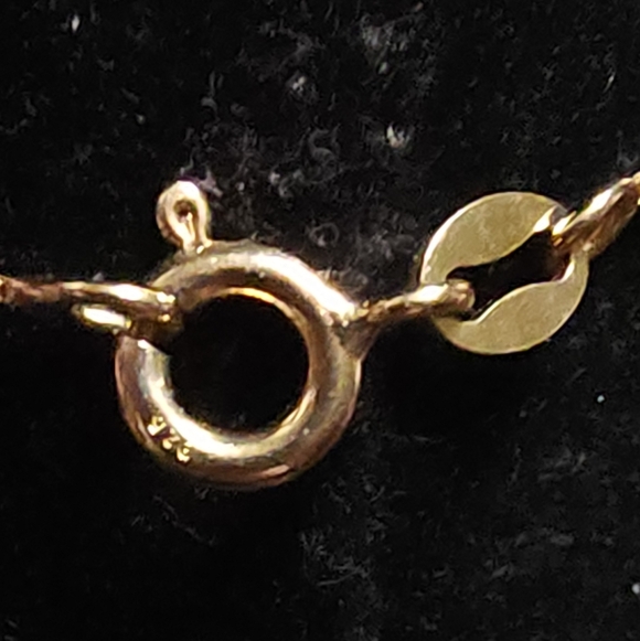 Vintage 18k Blue Agate Mother & Child Cameo Necklace - Picture 8 of 10